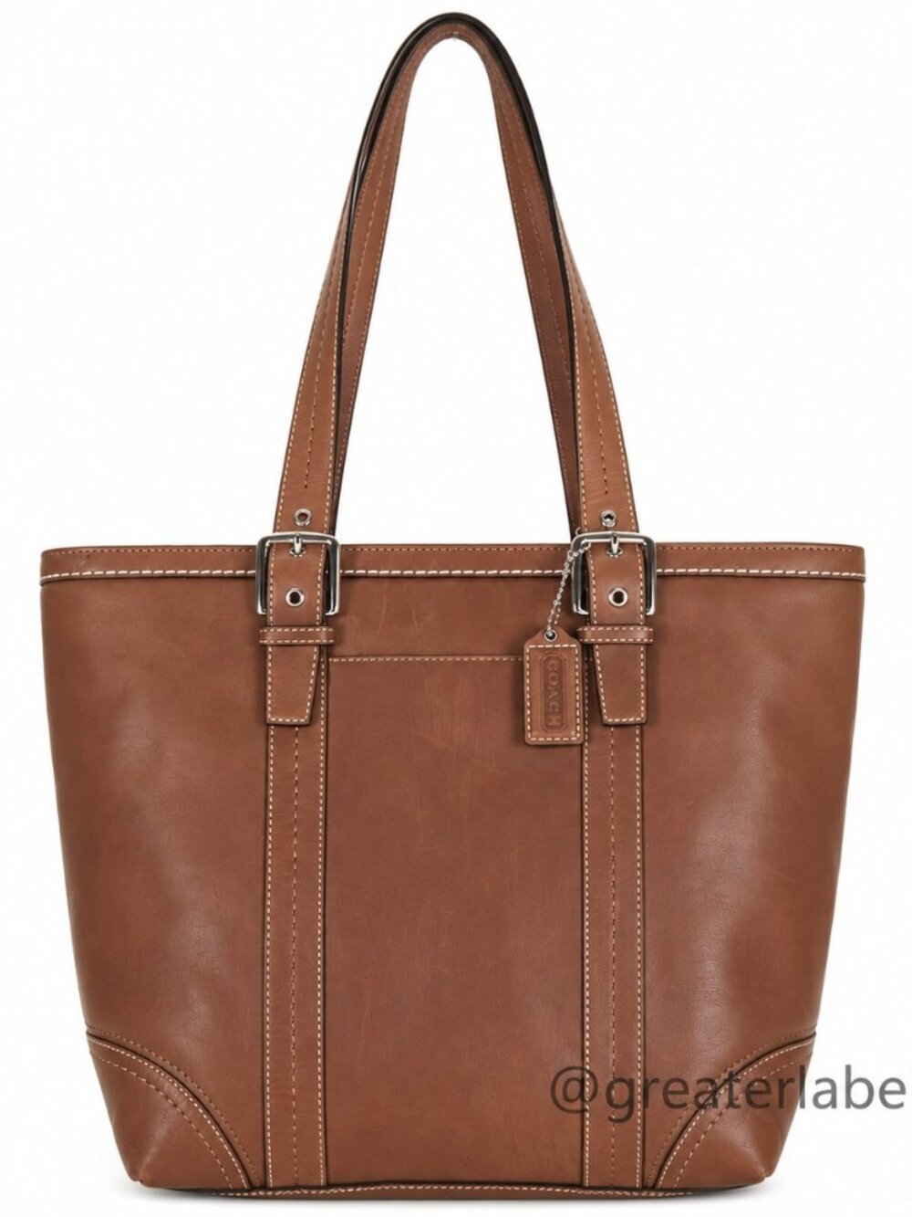 Vintage Coach Hampton F12607 Brown Leather Tote Y2k